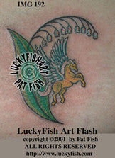 Pegasus Tattoo with Lily of the Valley Design – LuckyFish Art
